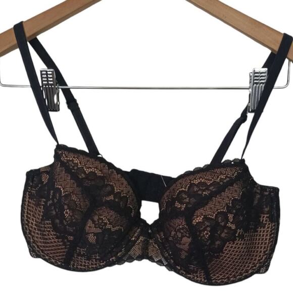 Adore Me Lace Bra Black Womens 34DD - Picture 1 of 5